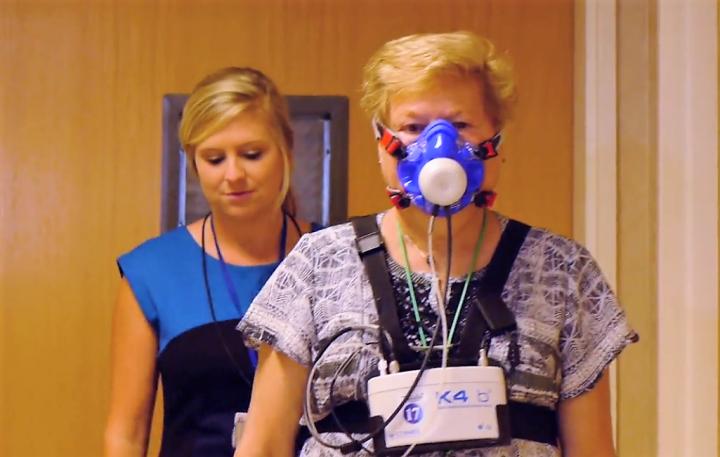 Volunteer Wearing Portable Metabolic Analyzer