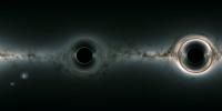 360-degree Simulated View of the Sky Between Two Supermassive Black Holes