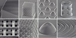 The new low-temperature process enables fabrication of a large variety of nanoscale quartz glass structures. (Figure: Dr. Jens Bauer, KIT)