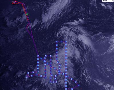 Path of NASA's Global Hawk over Tropical Storm Gabrielle