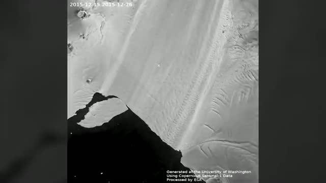 Satellite View of Pine Island Glacier Ice Shelf