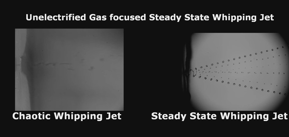 A comparison of "chaotic" and "steady state" whipping jets