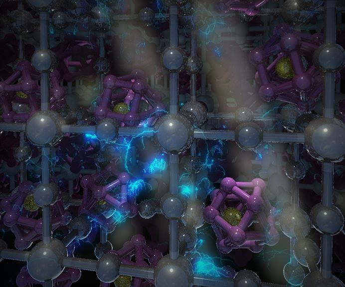 Artist Rendering of the Atomic Model of Organolead Trihalide Perovskite Crystals