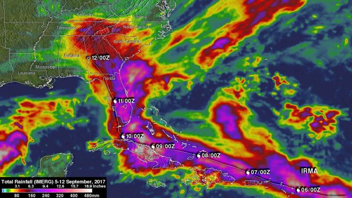 IMERG Rainfall Totals from Irma