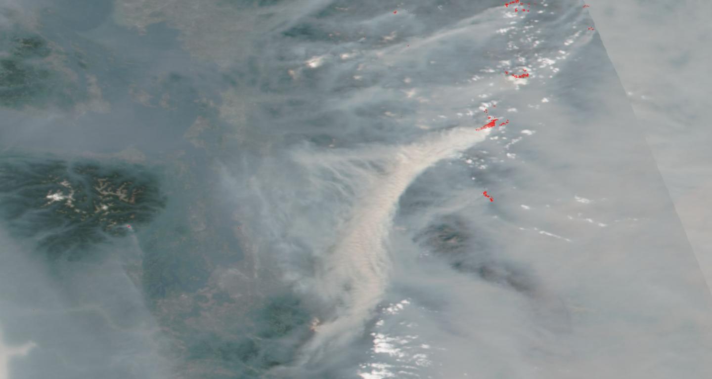 Washington State's Crescent Mountain Fire Spewing Smoke Across the Landscape