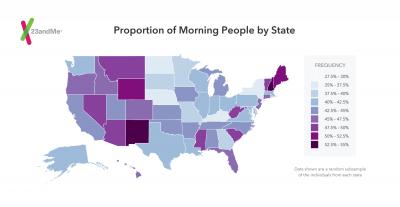Morningness Map 23andMe