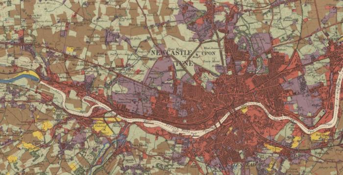 The land use of Newcastle-upon-Tyne and Gateshead as surveyed by the Land Use Survey of Britain between 1931 and 1935 (Copyright Giles Clark, CC-BY-NC-SA).png