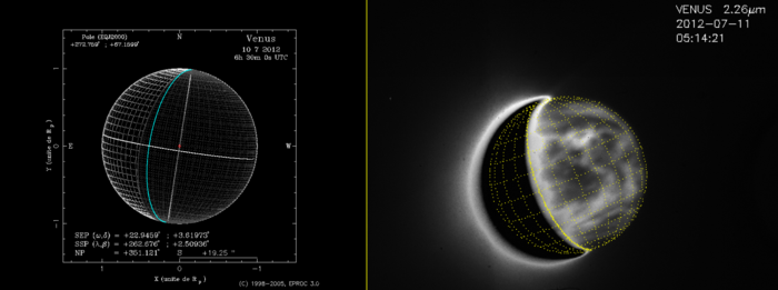 Georeferencing system used in observations of Venus from the ground.