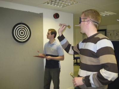 Blindfolded participant