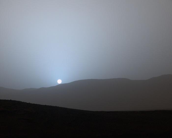 Martian sunset on a dusty day