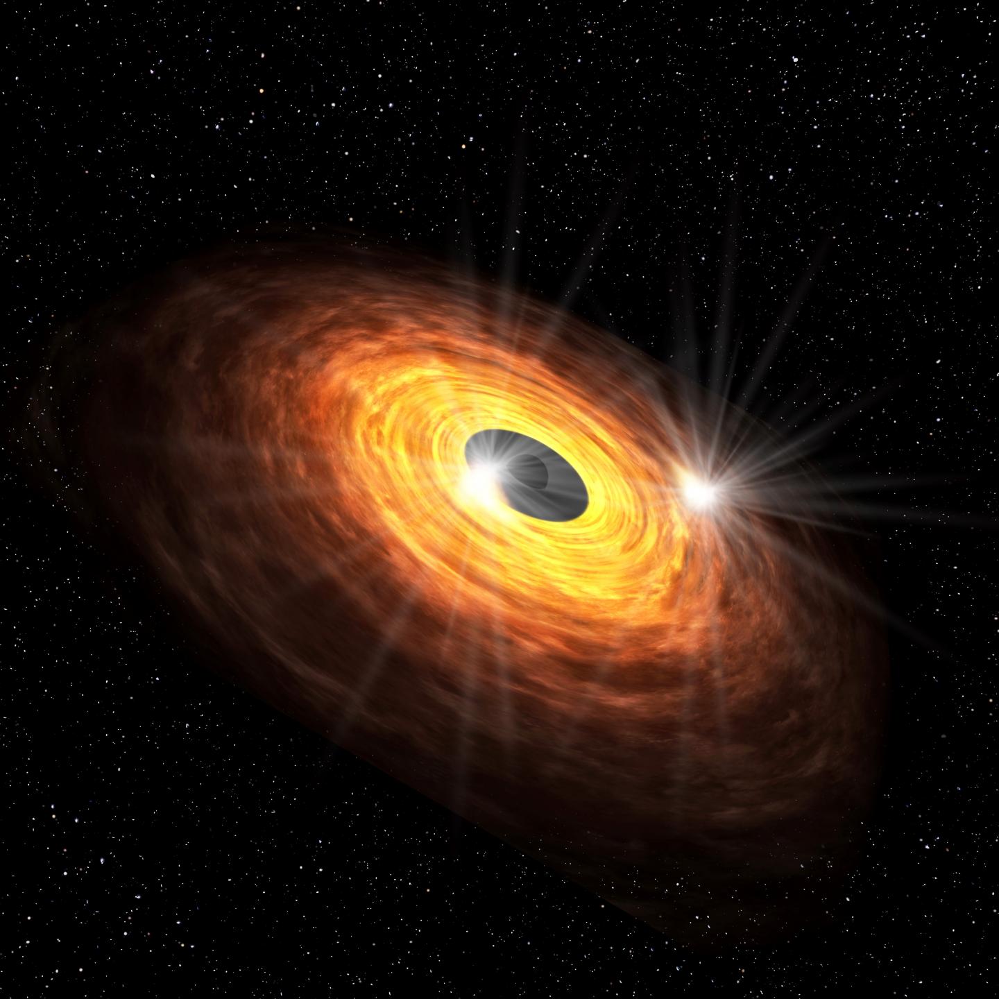 超巨大ブラックホールと、そのごく近傍を周回する&#29105