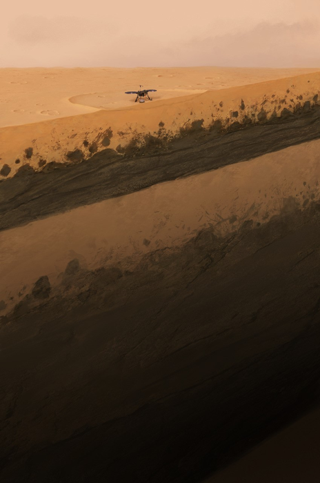 Subsurface layering beneath the InSight lander on Mars as derived from seismic data