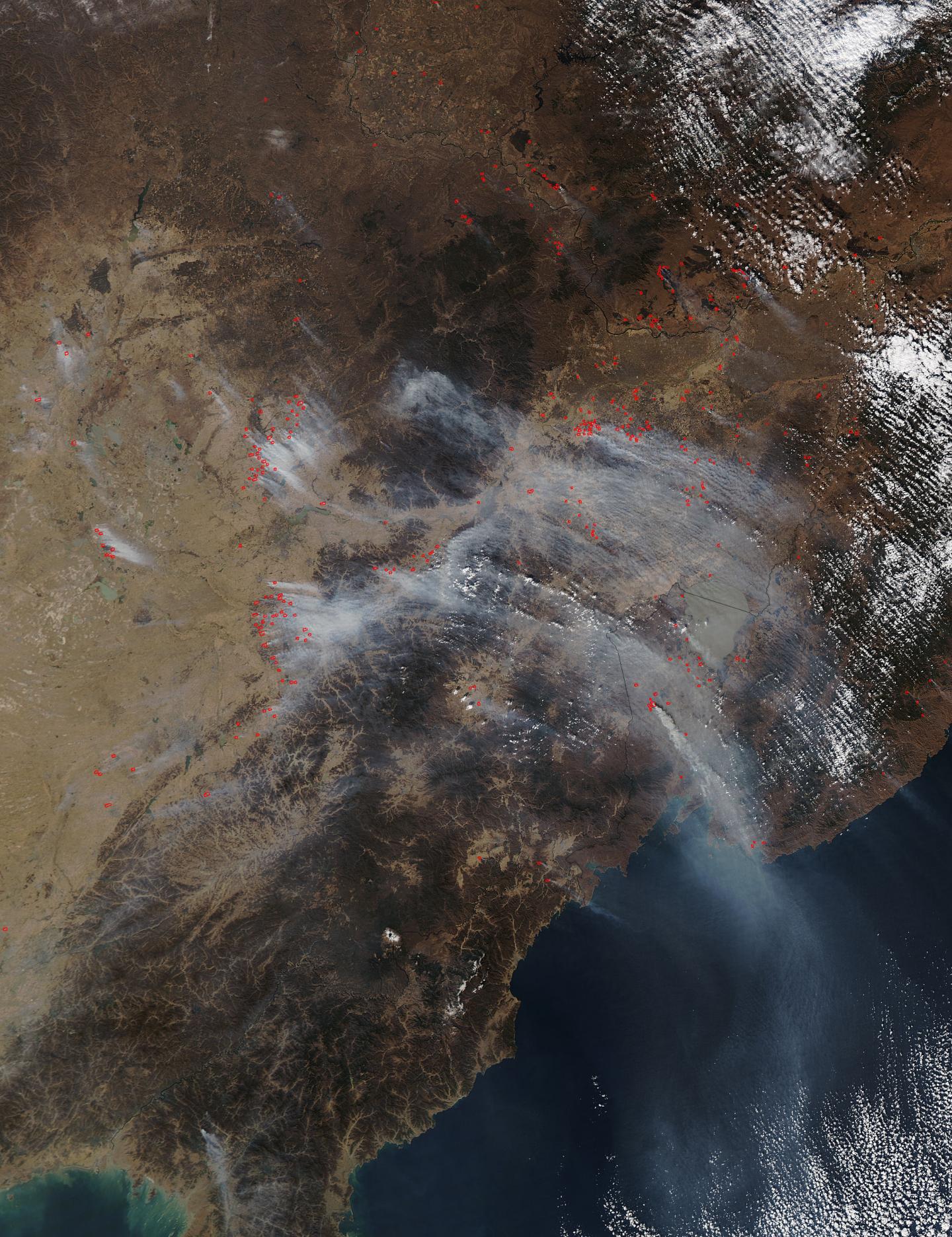 Agricultural Straw Fires in Heilongjiang Province in China