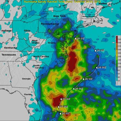 TRMM Rainfall Analysis of Hurricane Sandy