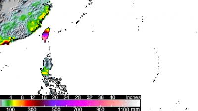 TRMM Rainfall Map from Morakot Over Taiwan