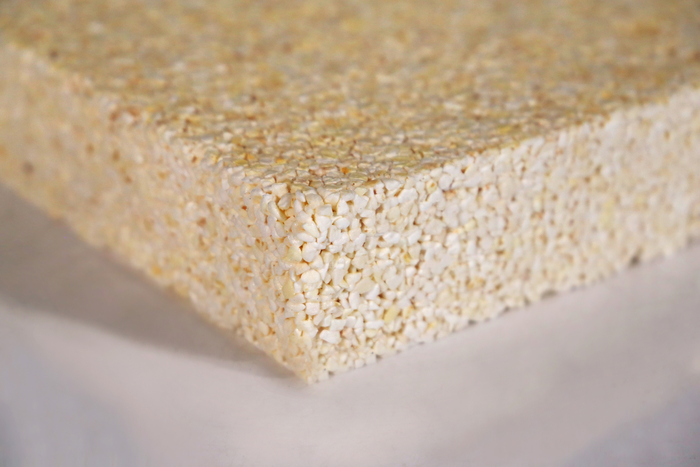 Building insulation developed from popcorn