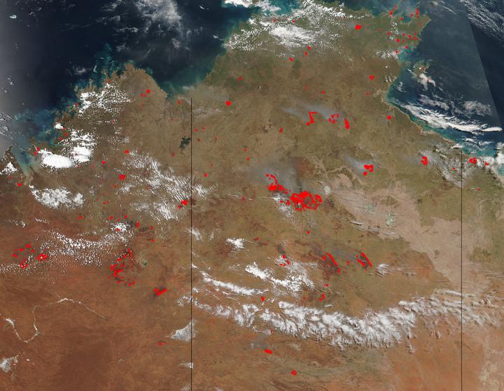 Bushfires in Northern Territory of Australia