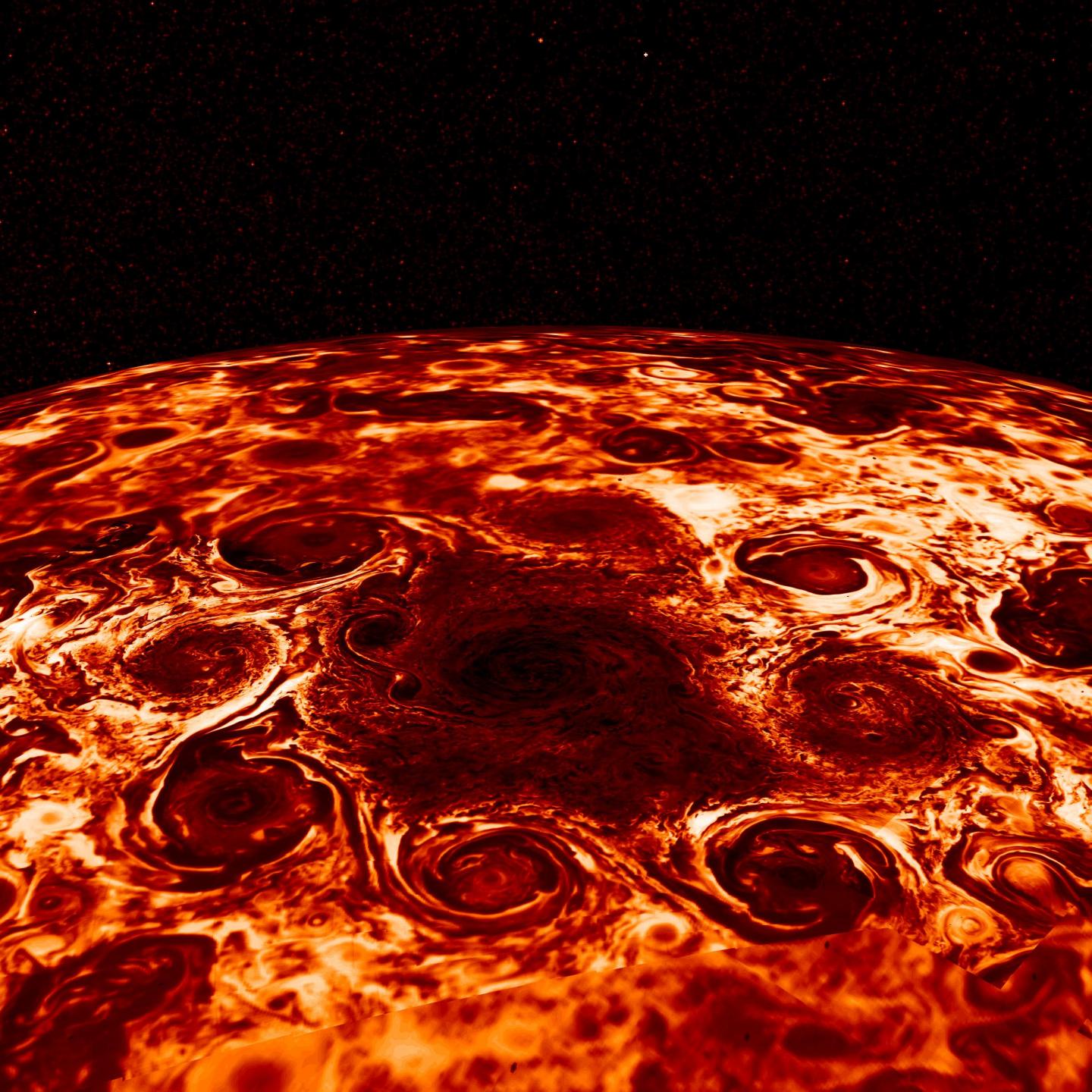 Cyclone storms on Jupiter