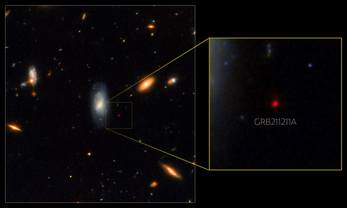 Hubble Space Telescope view of the location of the gamma-ray bursts GRB 211211A and its surroundings