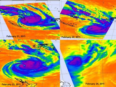NASA AIRS Time Series of Tropical Cyclone Atu