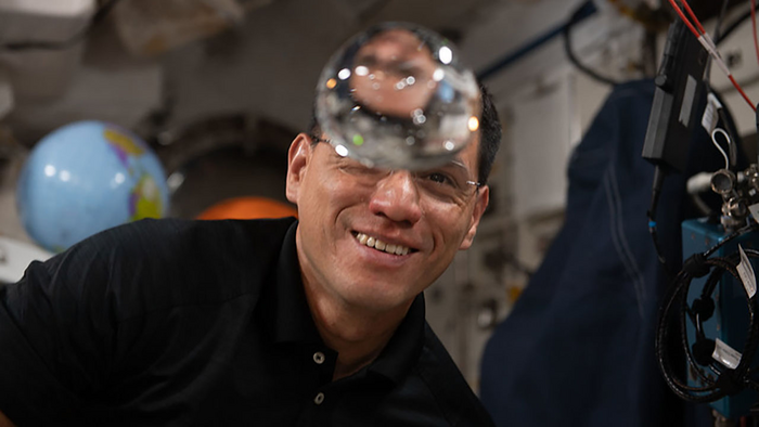 NASA Astronaut Frank Rubio Performs an Experiment in Space