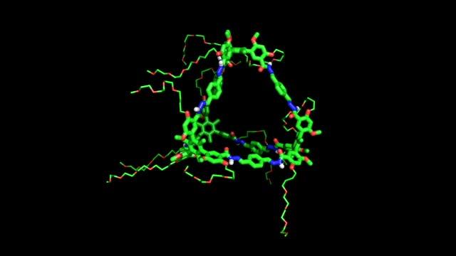 Animation: "Nanocage" Tool Untangling and Holding a Polymer