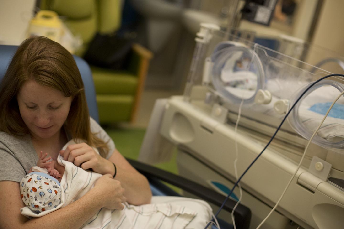 Newborn in the neonatal intensive care unit