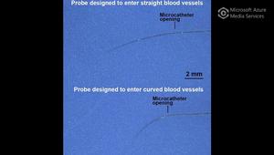 Micro-endovascular probe with ultra-flexible curvature