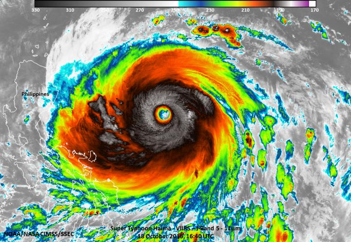 Suomi NPP Infrared image of Haima