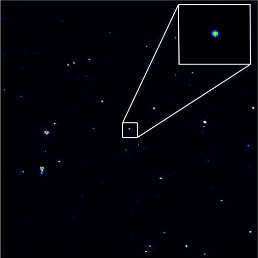 uGMRT false color image of the field containing AT 2018cow at 750MHz