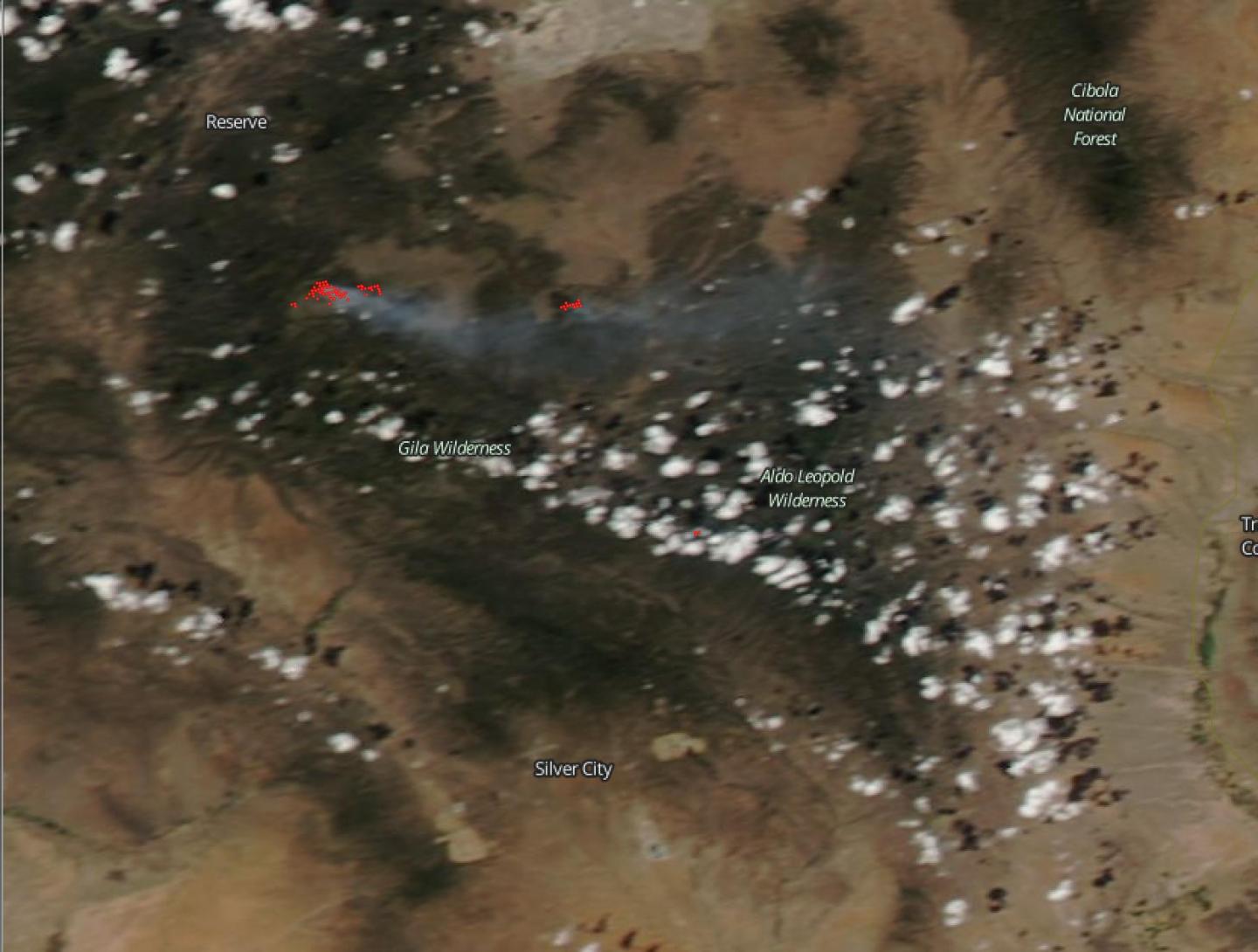 Fires in the Gila Wilderness, New Mexico