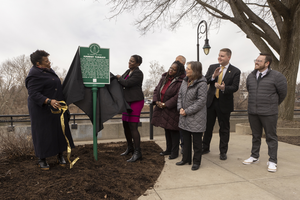 Unveiling of the Harriet Tubman historical marker on the Downtown Binghamton Freedom Trail