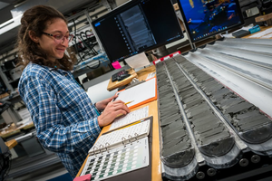 Halberstadt analyzing marine sediment cores.