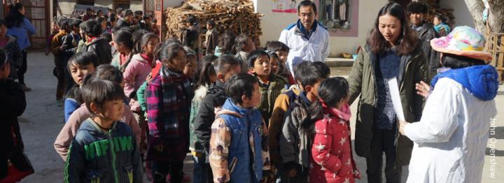 School Shildren in Sichuan Province, China