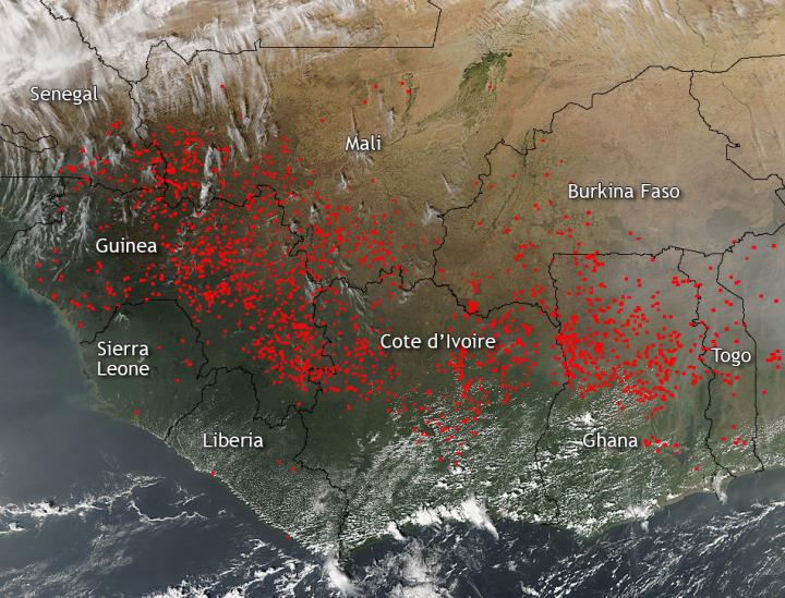 Slash and Burn Fires in West Africa Continue