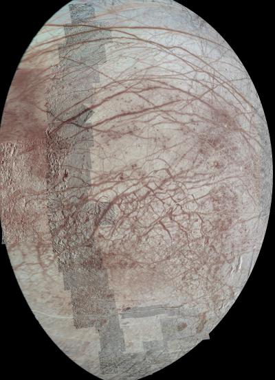Distinctive Cracks Crisscrossing Europa's Icy Surface