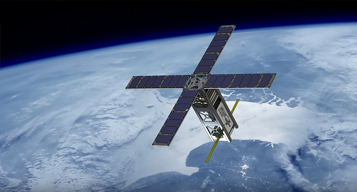 Artist rendering of UMass Lowell's SPACE HAUC student-built satellite