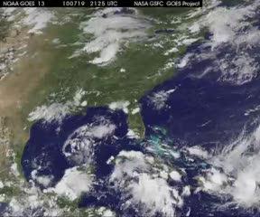 GOES-13 Movie of System 97L Becoming TD3