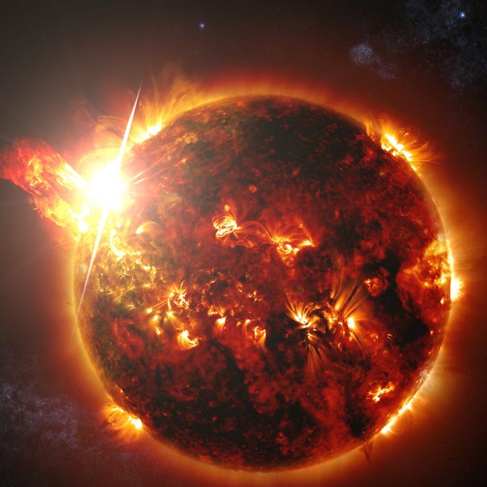 Two red dwarf stars unleashing powerful flares