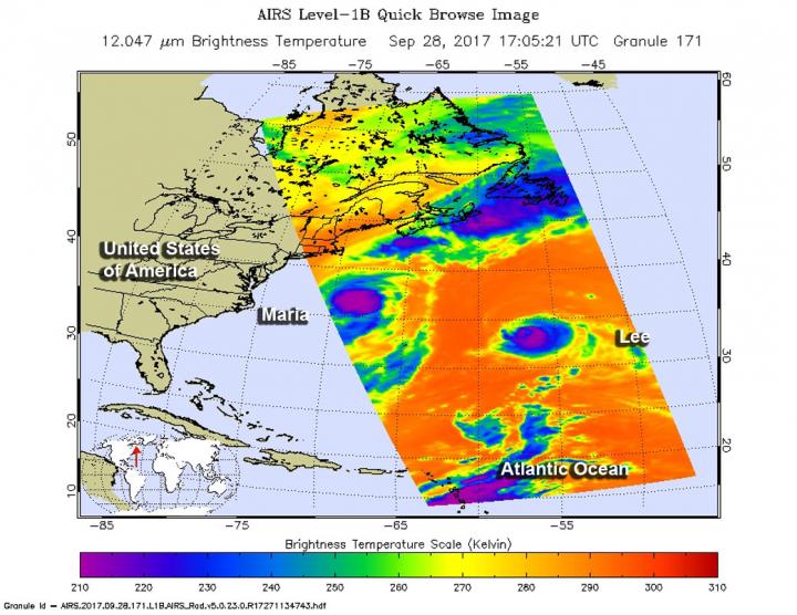 NASA sees a weaker Hurricane Lee headed to th EurekAlert!