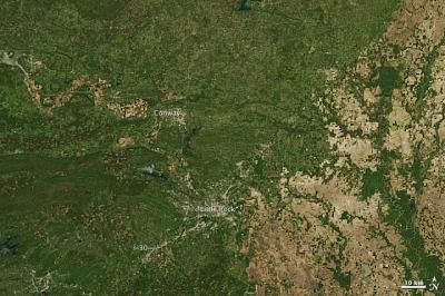 NASA Satellite View Before the Tornado, North of Little Rock, Ark.