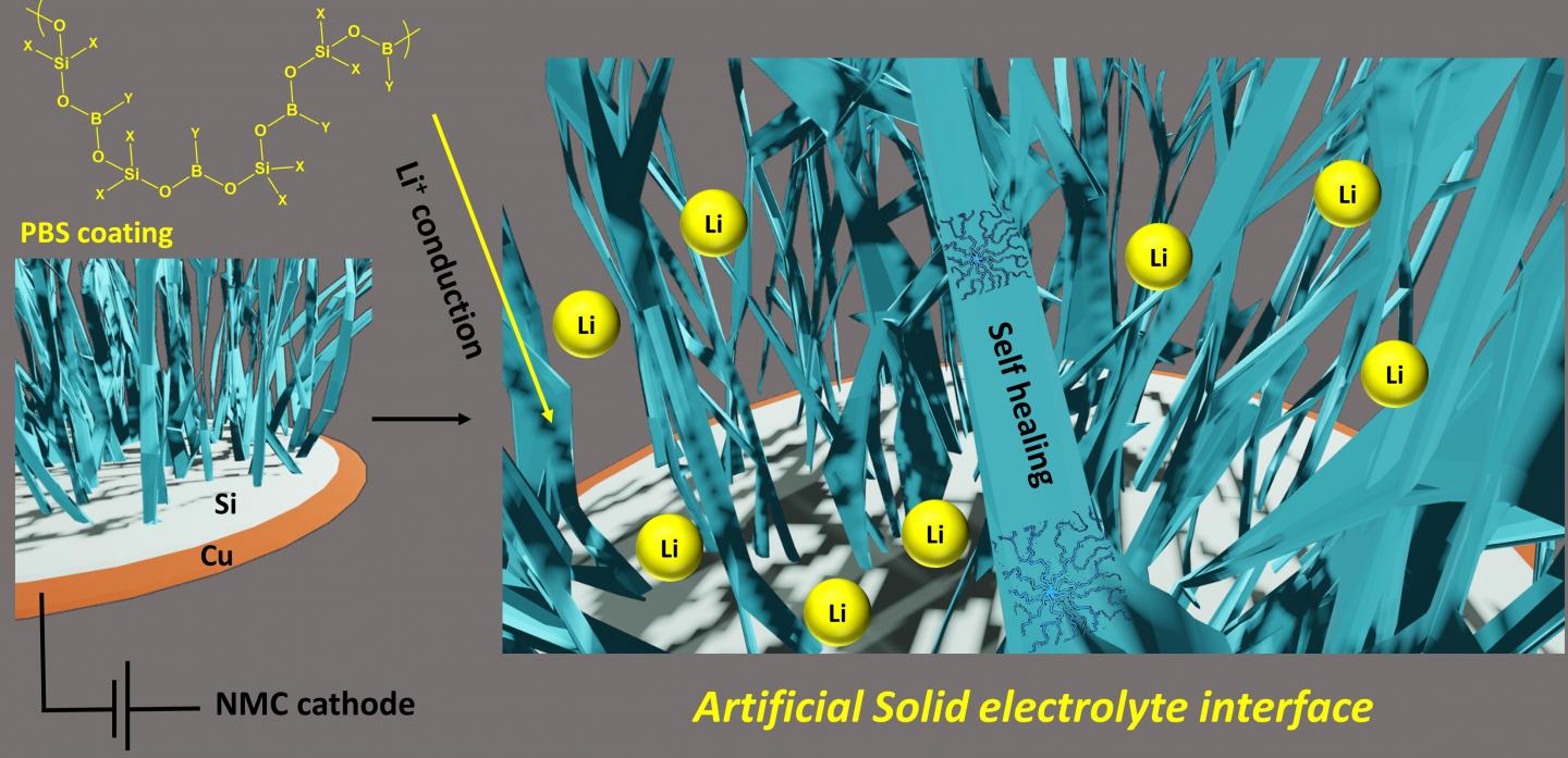 Figure 1. Poly(borosiloxane) as coating for silicon anodes