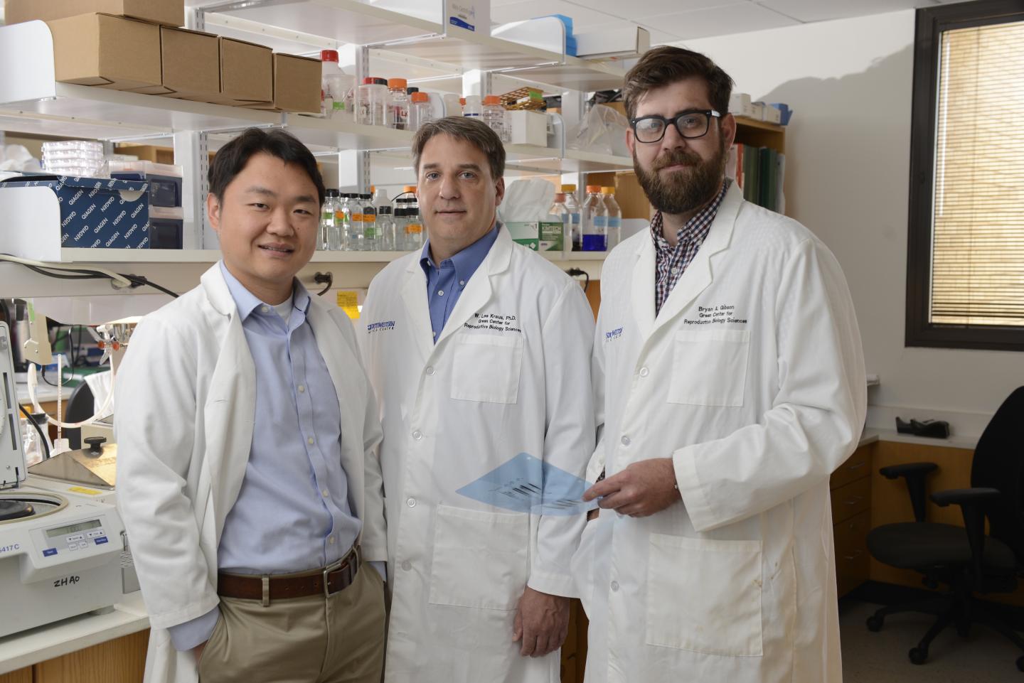 Dr. Yonghao Yu, Dr. W. Lee Kraus, and Dr. Bryan Gibson, UT Southwestern