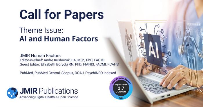 Call for Papers: Theme Issue on Artificial Intelligence (AI) and Human Factors—Towards Successful Application of AI in Health Care
