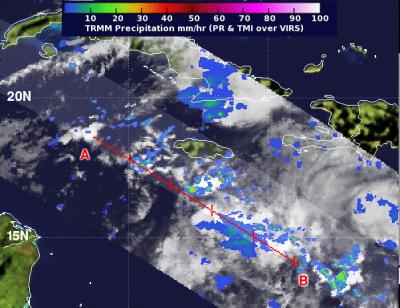 TRMM Satellite Sees Hot Tower in Tropical Depression 18