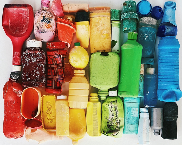 Bottles (found objects on beach)