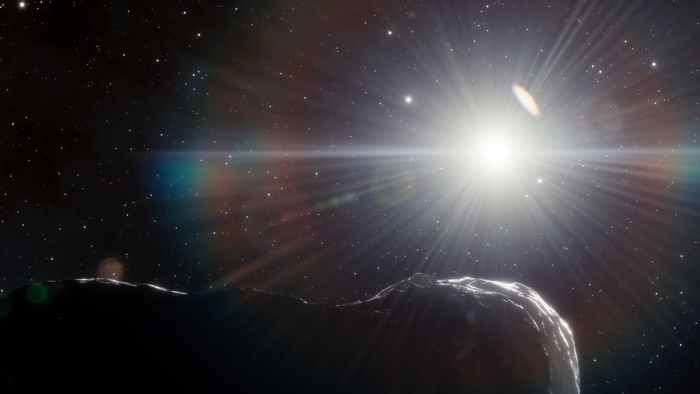 Artist’s impression of an asteroid that orbits closer to the Sun than Earth’s orbit