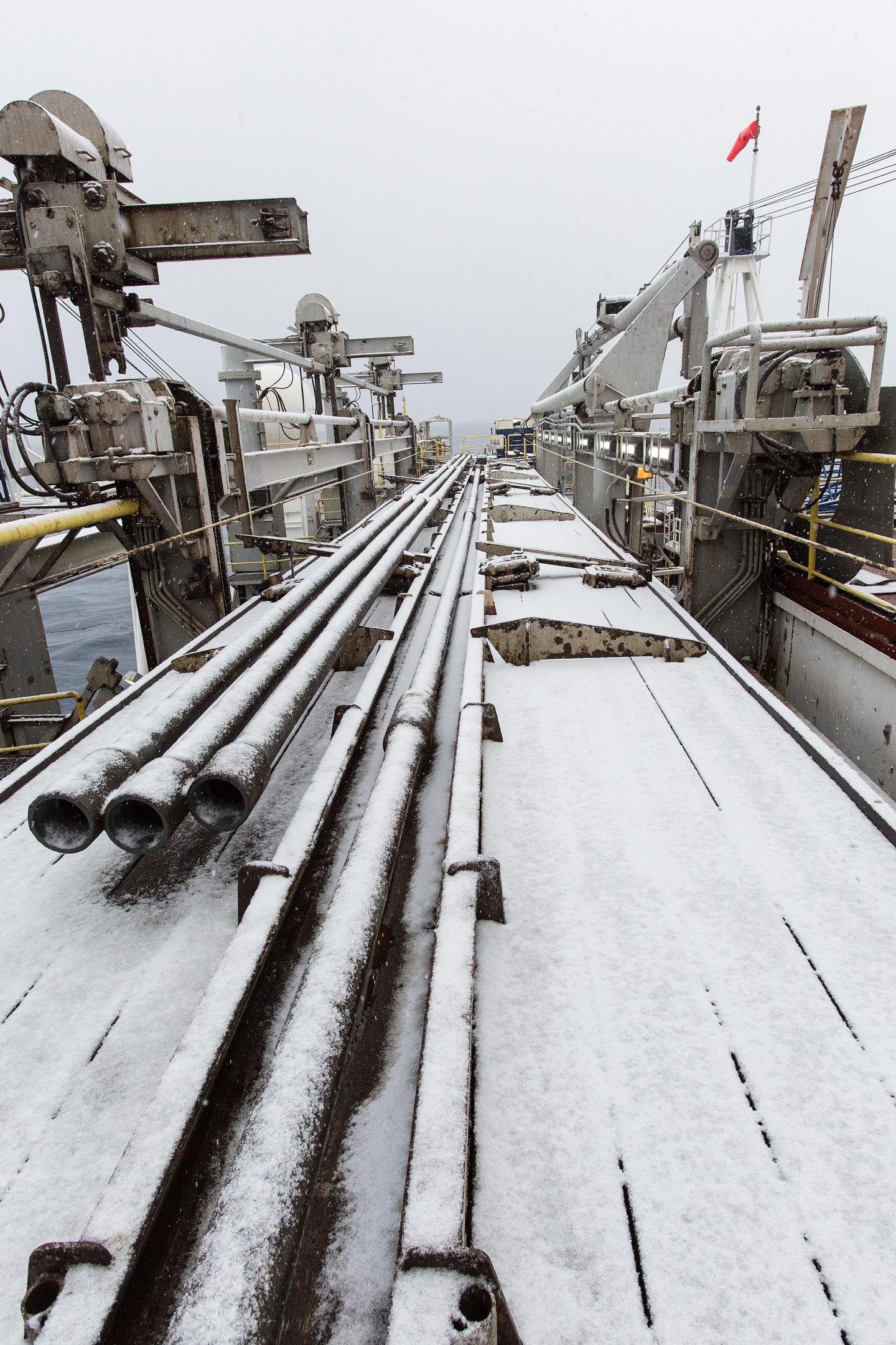 Snow-Covered Drilling Equipment