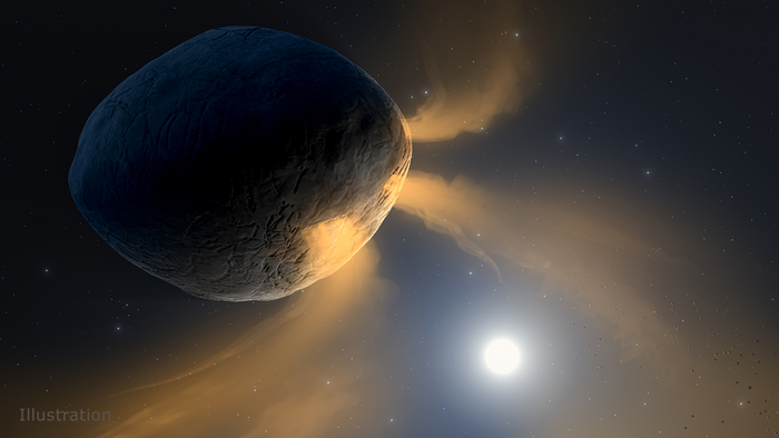 Illustration of Phaethon venting sodium gas