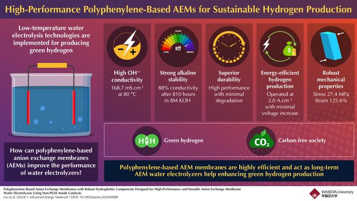 High-Performance Polyphenylene-Based AEMs for Sustainable Hydrogen Production